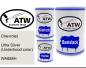 Preview: Chevrolet, Ultra Silver (Underhood color), WA688H: 500ml Lackdose + 500ml Klarlack + 250ml Härter - Set, von ATW Autoteile West.